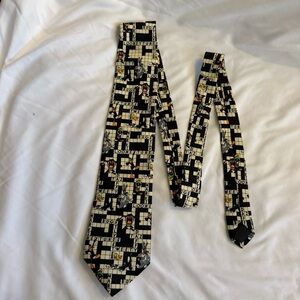Like New Vintage Looney Tunes Mania Crossword Pattern Tie
